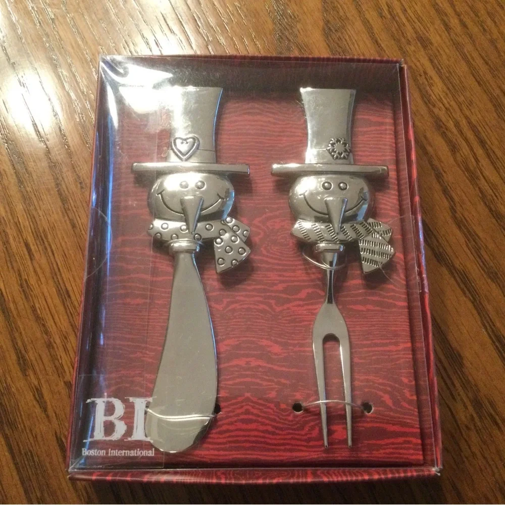 Boston International Snowman 2 piece Fork & Spreader